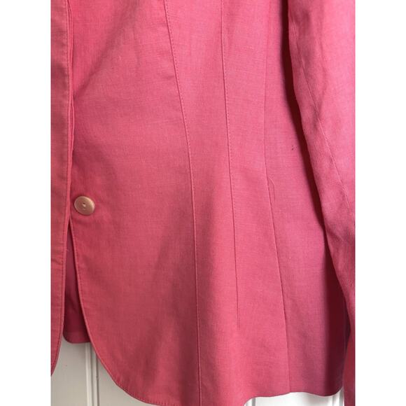 Talbots Blazer 8P Linen Blend Stretch Melon Light Academia Corpcore Classic core - Picture 4 of 6
